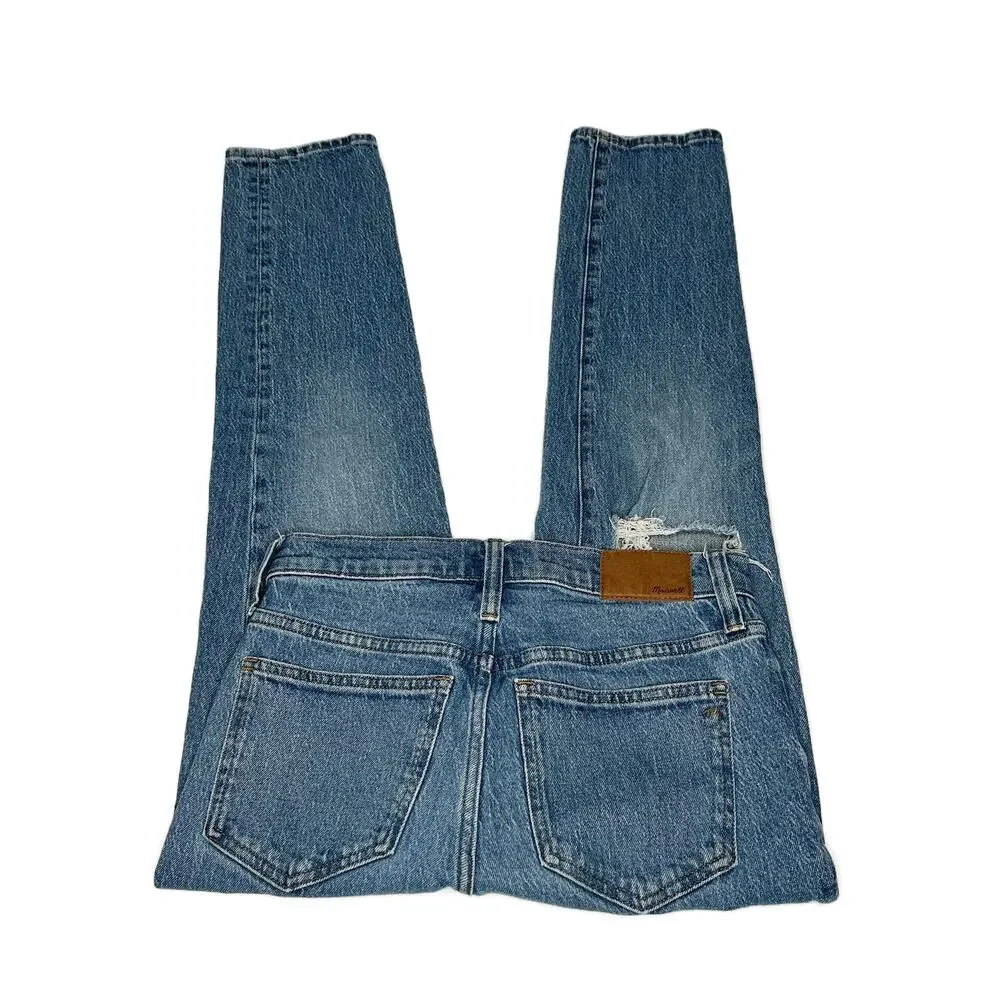 Madewell Mid-Rise Perfect Vintage Ripped Knee Jeans Ainsdale Wash sz 24